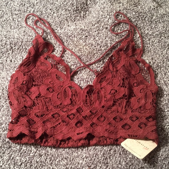 Free People Red Lace Bustier Camisole - Picture 7 of 7
